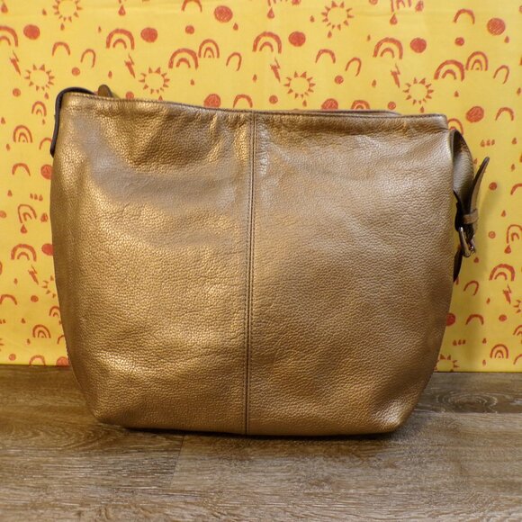 TIGNANELLO NWT Women's Leather Brass Pebble Large Bucket Style Purse - Picture 2 of 14